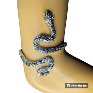 Snake Bracelet Spring Wrap Around Silver Bling NWOT